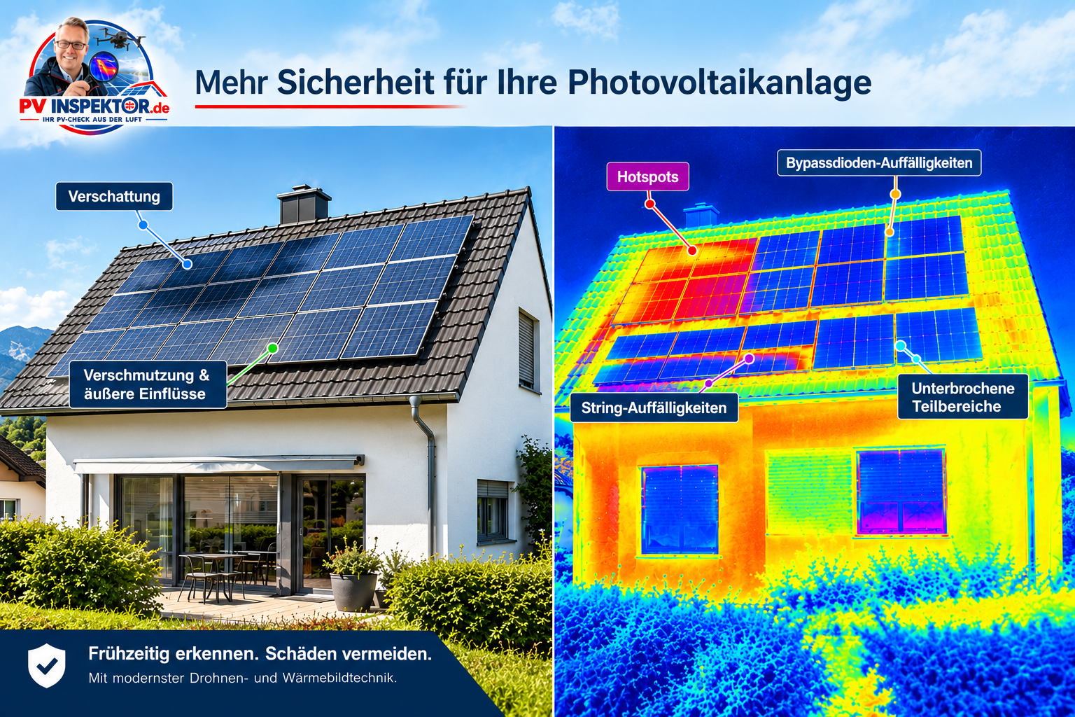 Drohnen-Analyse mit Wärmebild und RGB – thermische Auffälligkeiten an einer Photovoltaikanlage